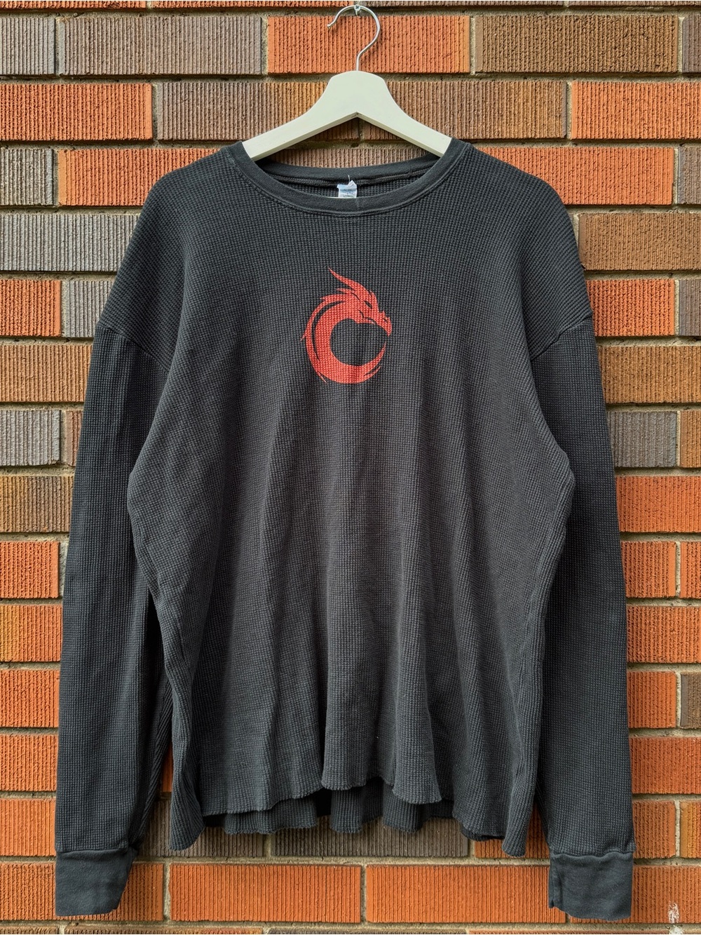 Vintage Dragon Print Thermal Longsleeve